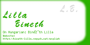 lilla bineth business card